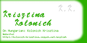 krisztina kolonich business card